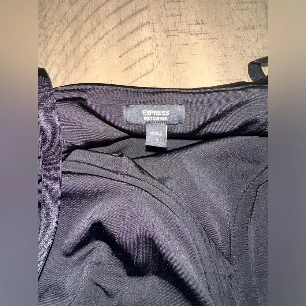 NWOT Express Body Contour Satin Corset Crop Tank Top Bustier Black Cami - Picture 6 of 7